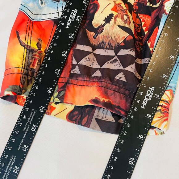 Boys Hawaiian Print Board Shorts Size 26 Polyester Multi-Color Medium Billabong - Picture 3 of 8